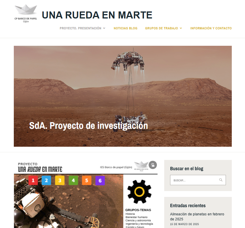 Blog del proyecto Una rueda en Marte